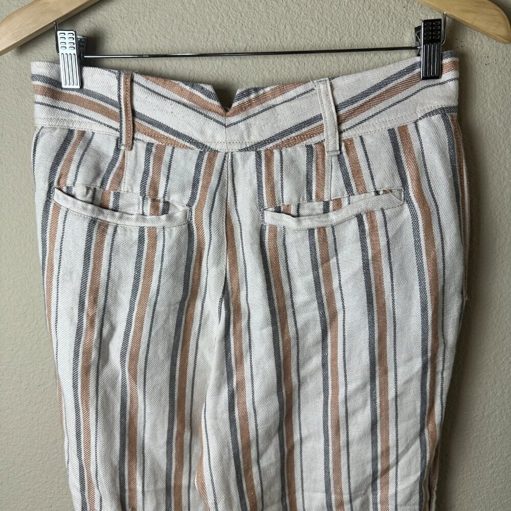 FREE PEOPLE Striped Linen Beachy Wide Leg Pants Trousers - Size 2 - Picture 6 of 9